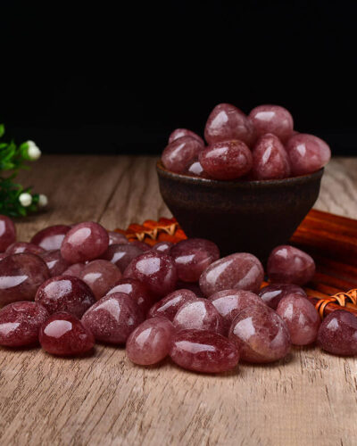 Pink Strawberry Quartz Tumbled Crystals