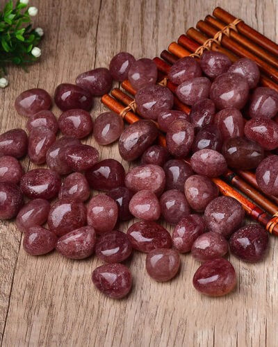 Pink Strawberry Quartz Tumbled Crystals
