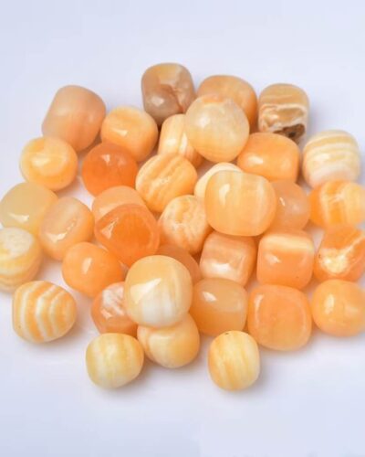 Stripe Yellow Calcite Tumbled Rocks Wholesale