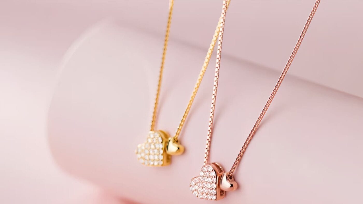 Sweet Double Heart Necklace Stainless Steel Daily Wear 10