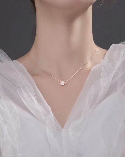 Sweet Double Heart Necklace Stainless Steel Daily Wear