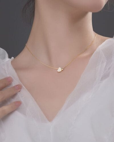 Sweet Double Heart Necklace Stainless Steel Daily Wear 4