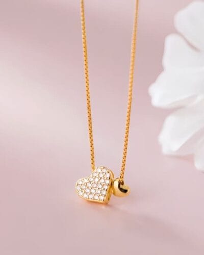 Sweet Double Heart Necklace Stainless Steel Daily Wear