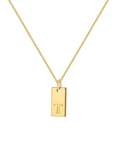 Simple Gold Letter Necklace A-Z Pendant Wholesale