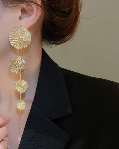 Tassel Earrings with Circle Disc Drop Wholesaleの別ビュー
