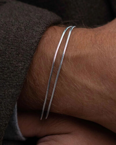 Thin Stainless Steel Bracelets for Men Stackable