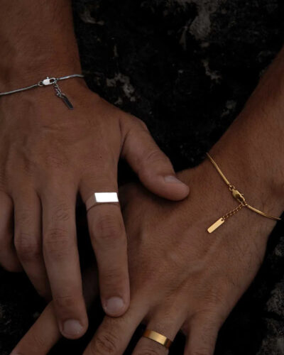 Thin Stainless Steel Bracelets for Men Stackable