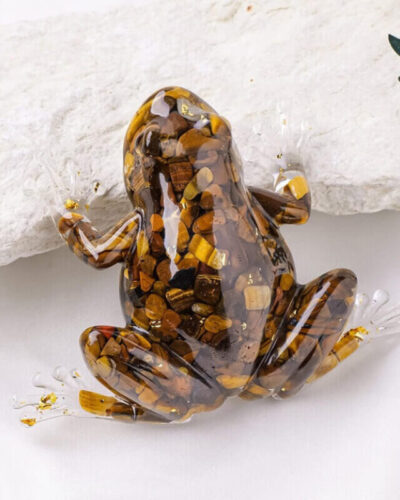 Versatile Crystal Chips Frog Ornament Home Decor