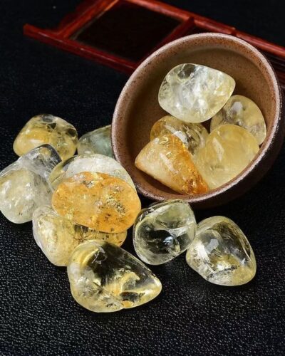 Transparent Brazil Yellow Citrine Polished Rocks Bulk