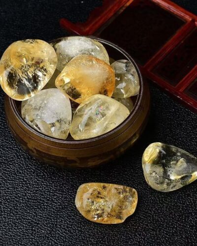 Transparent Brazil Yellow Citrine Polished Rocks Bulk