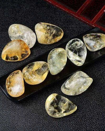 Transparent Brazil Yellow Citrine Polished Rocks Bulk