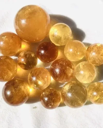 Transparent Yellow Calcite Premium Quartz Crystal Ball