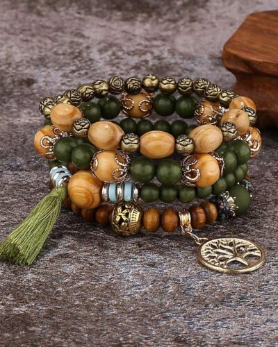 Tree Of Life Pendant Bohemian Stackable Bracelet
