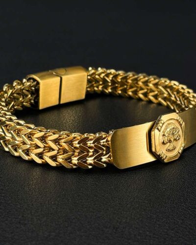 Tree of Life Engraved Men Stainless Steel Bracelet