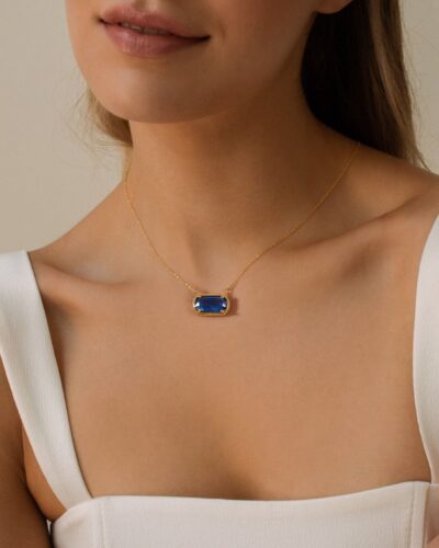 Trendy Women Geometric Zircon Birthstone Necklace Wholesale