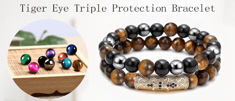 Triple Hematite Black Obsidian Tiger’s Eye Bracelet Wholesale