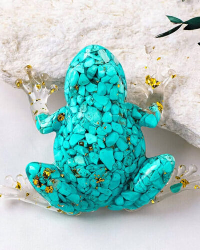 Versatile Crystal Chips Frog Ornament Home Decor