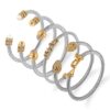 Twisted Two-Tone Cable Adjustable Stainless Steel Bracelet