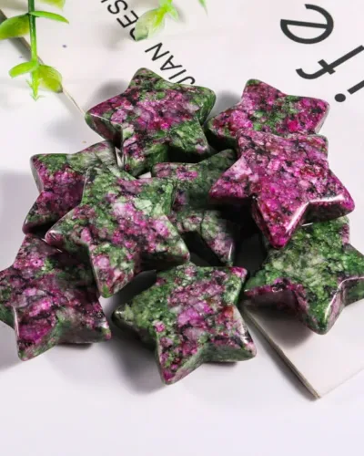 Bulk Colorful Star Shape Carved Crystals