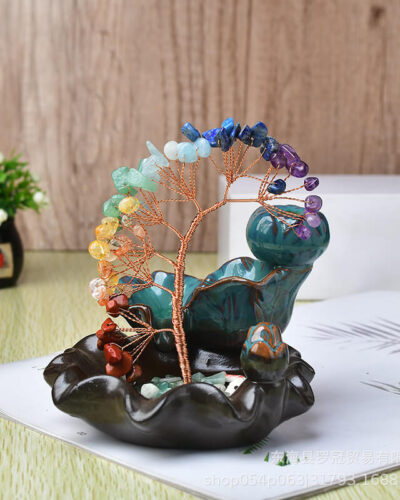 Unique Crushed Stone Chakra Crystal Tree of Life
