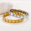Unisex Modular Italian Stainless Steel Bangle Charm Bracelet