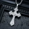 Unisex Stainless Steel Silver Cross Pendant Necklace