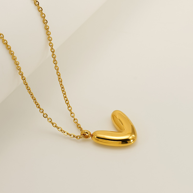 Minimalist 3D Solid A-Z Letter Gold Plated Necklace
