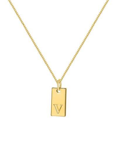 Simple Gold Letter Necklace A-Z Pendant Wholesale