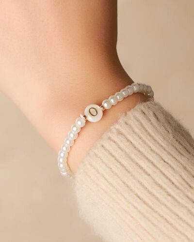 Versatile A-Z Letter Beaded Pearl Bracelet for Women