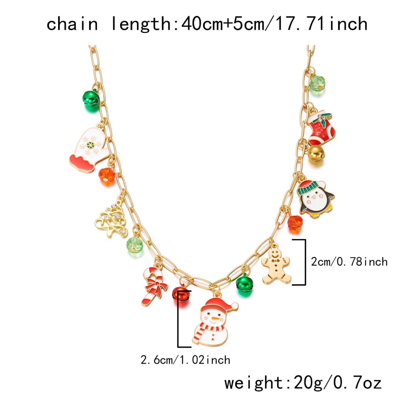 Versatile Christmas Charm Necklace Enamel Xmas Wreath