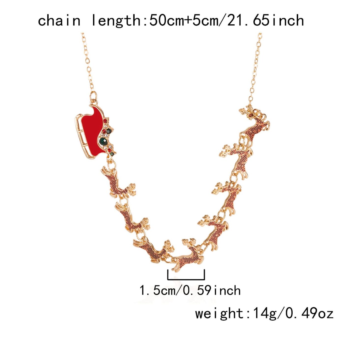 Versatile Christmas Charm Necklace Enamel Xmas Wreath