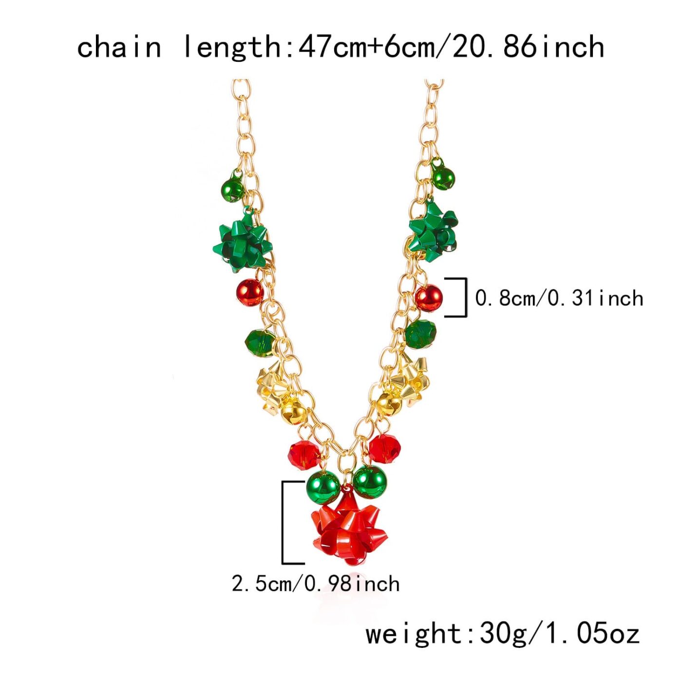 Versatile Christmas Charm Necklace Enamel Xmas Wreath