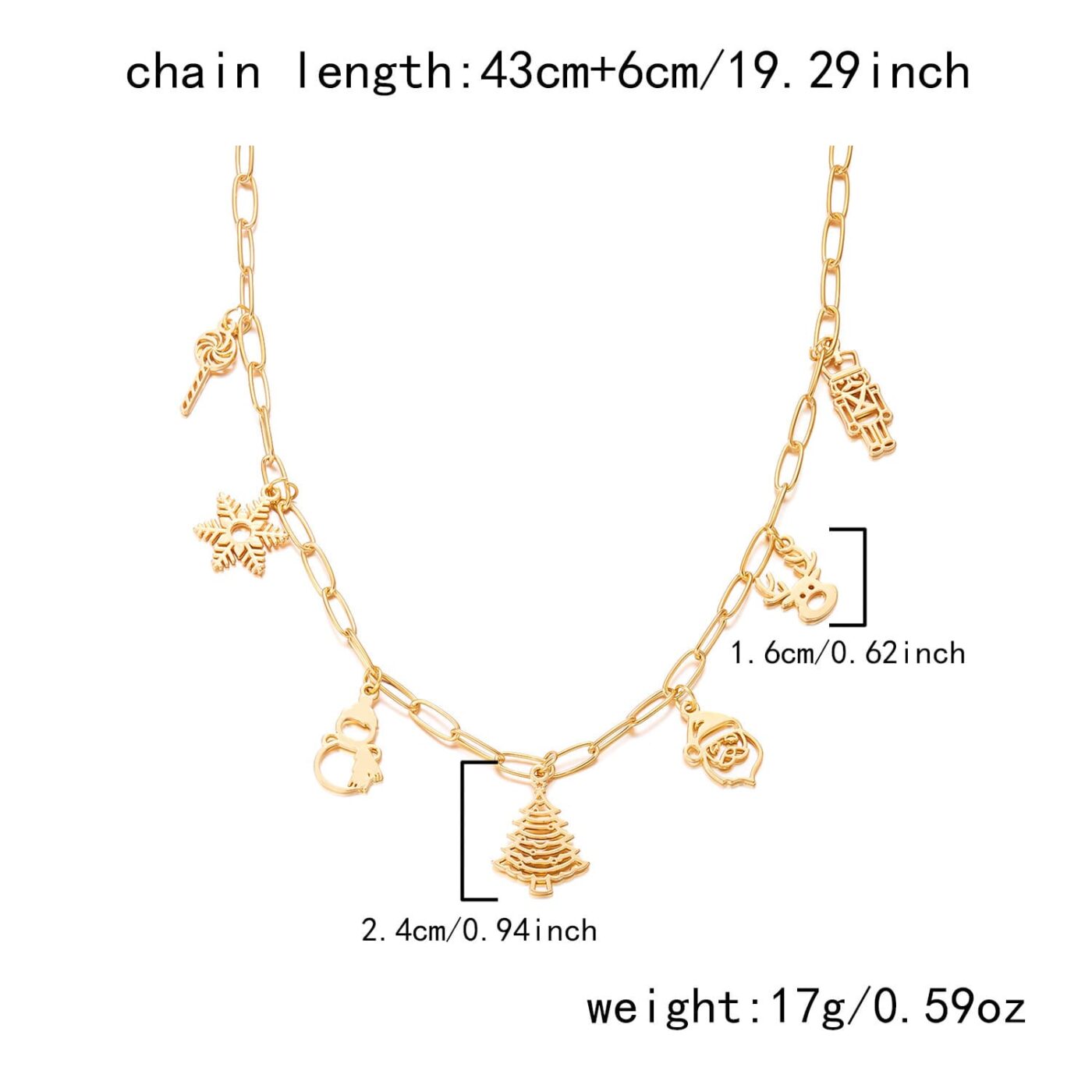 Versatile Christmas Charm Necklace Enamel Xmas Wreath