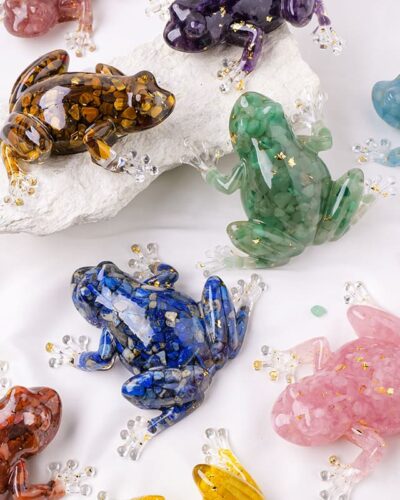 Versatile Crystal Chips Carvings Frog Ornament
