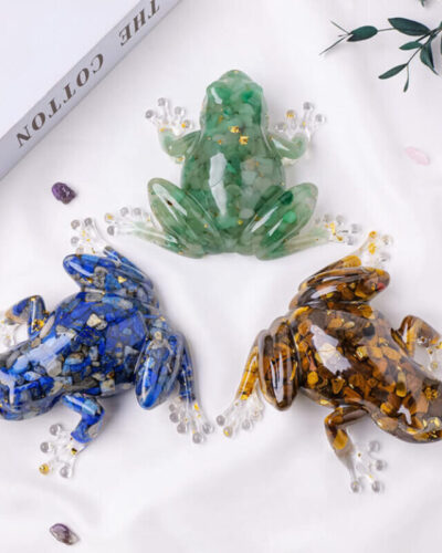 Versatile Crystal Chips Frog Ornament Home Decor