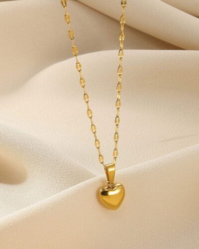 Versatile Gold Plated Heart Pendant Necklace