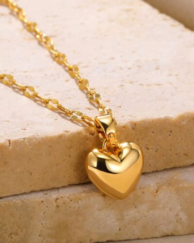 Versatile Gold Plated Heart Pendant Necklace