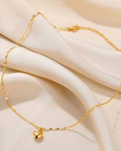 Versatile Gold Plated Heart Pendant Necklace