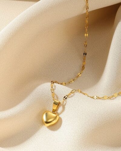 Versatile Gold Plated Heart Pendant Necklace