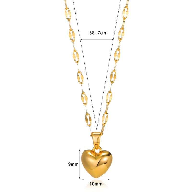Versatile Gold Plated Heart Pendant Necklace 9