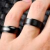 Versatile Minimalist Men's Black Stainless Steel Ring