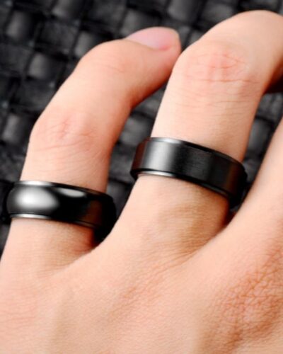 Versatile Minimalist Men's Black Stainless Steel Ring