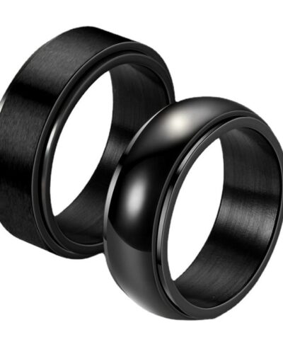 Versatile Minimalist Men's Black Stainless Steel Ring