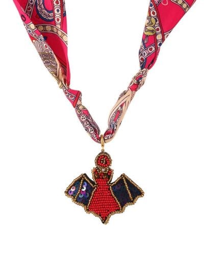 Versatile Scarf Necklace with Charm Halloween Decor