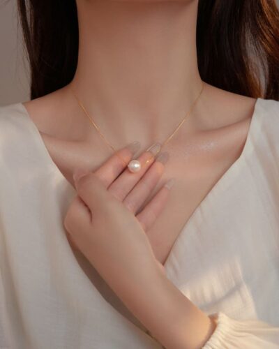 Versatile Single Pink Mother-of-Pearl Necklace Chain