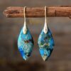 Vintage Bohemian Earrings with Turquoise Pendant