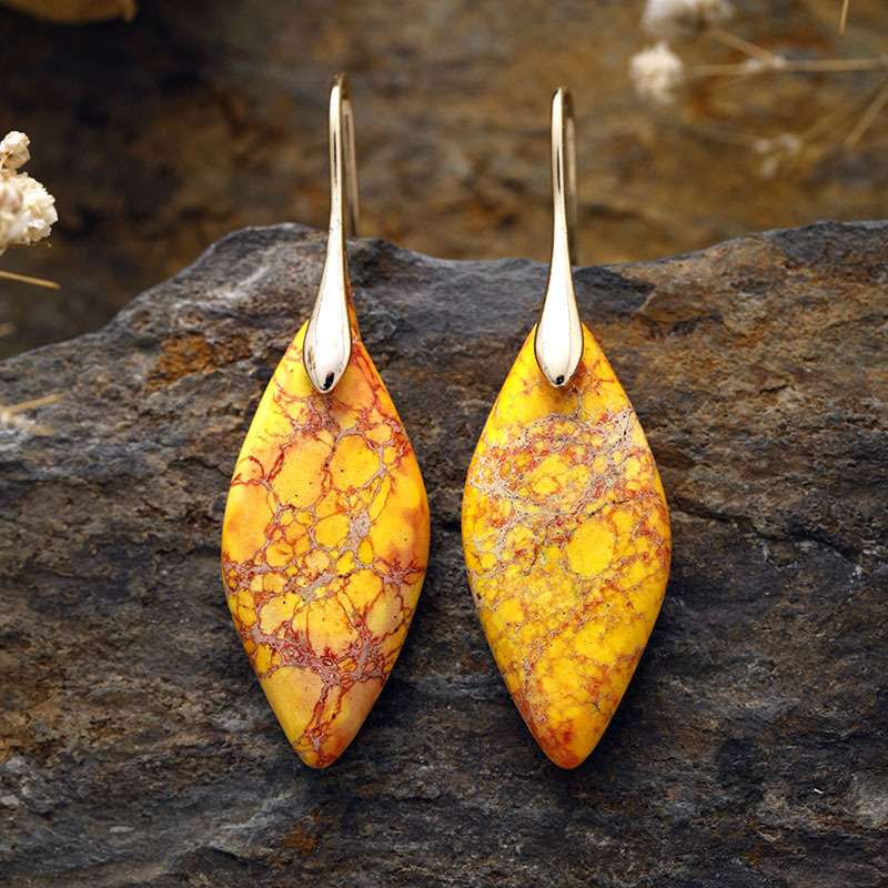 Vintage Bohemian Earrings with Turquoise Pendant - Kuva 12