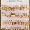 Vintage Casual Gold Hoop Earring Set Everyday Wear