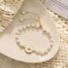 Elegant Imitation Pearl Bracelet with Pendant for Her
