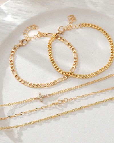 Vintage Ladies Cross Bracelet 5-Piece Set